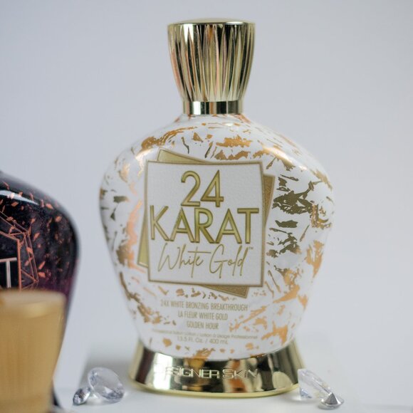 COPY - Designer Skin 24 Karat White Gold Tanning Lotion 24x  13.5oz - Picture 2 of 2